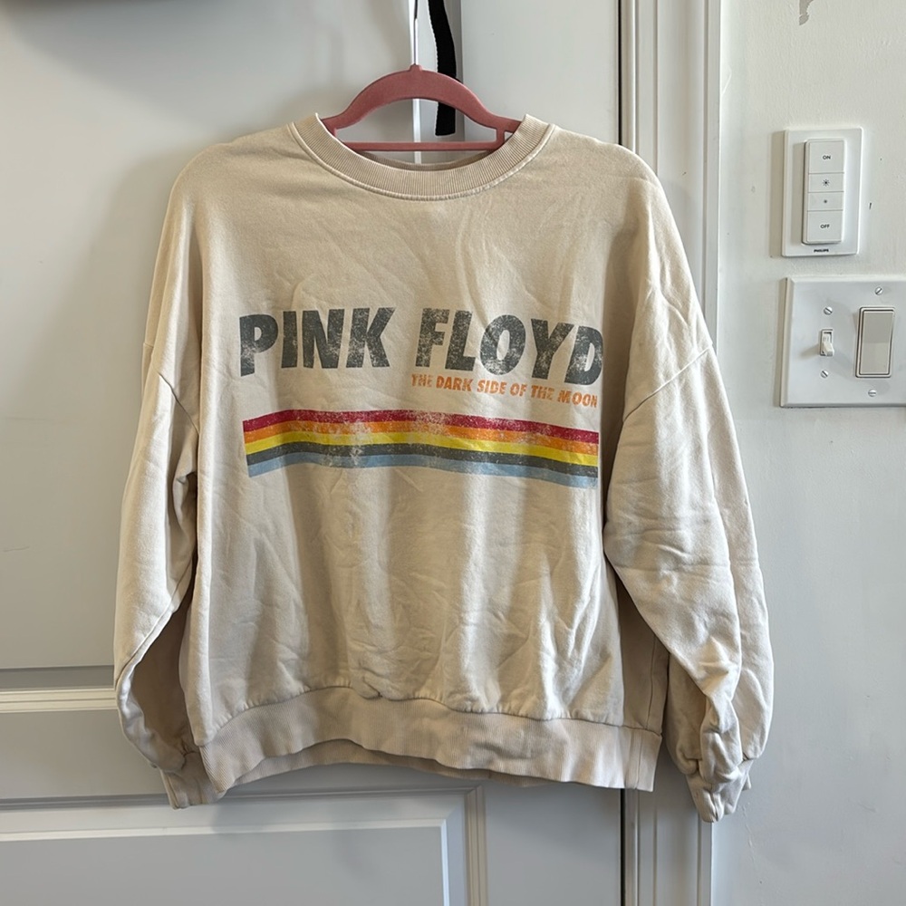 Baby yellow sweater with Pink Floyd print